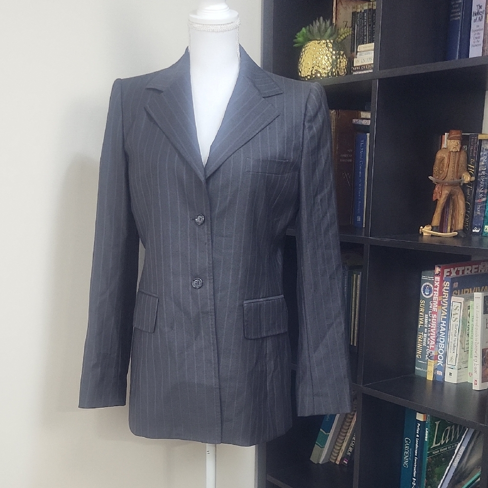 DOLCE & GABBANA Italian Gray Pinstripe Virgin Wool Jacket Blazer - EU 46 (10/12)